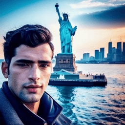Selfie with Statue of Liberty profile picture for men